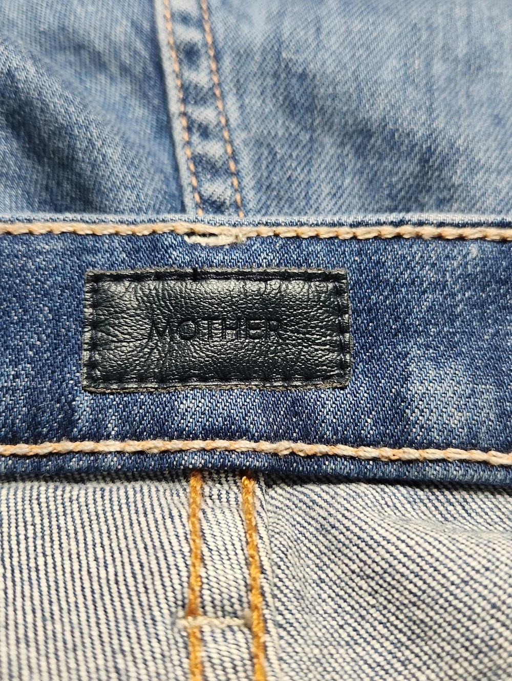 Mother Denim The Patch Rambler Rolled Short Globe Trotter Blue Women Size 26